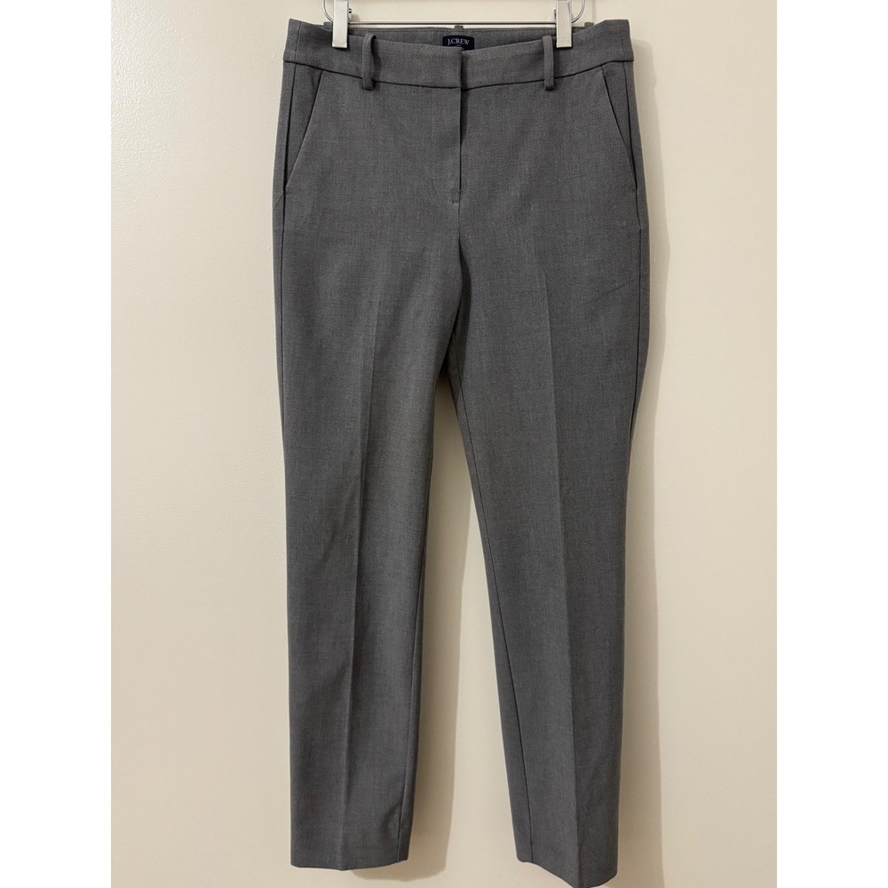 J. Crew Factory Ruby Full-Length Pants Women's Large Gray Stretch Twill Career - Picture 2 of 6